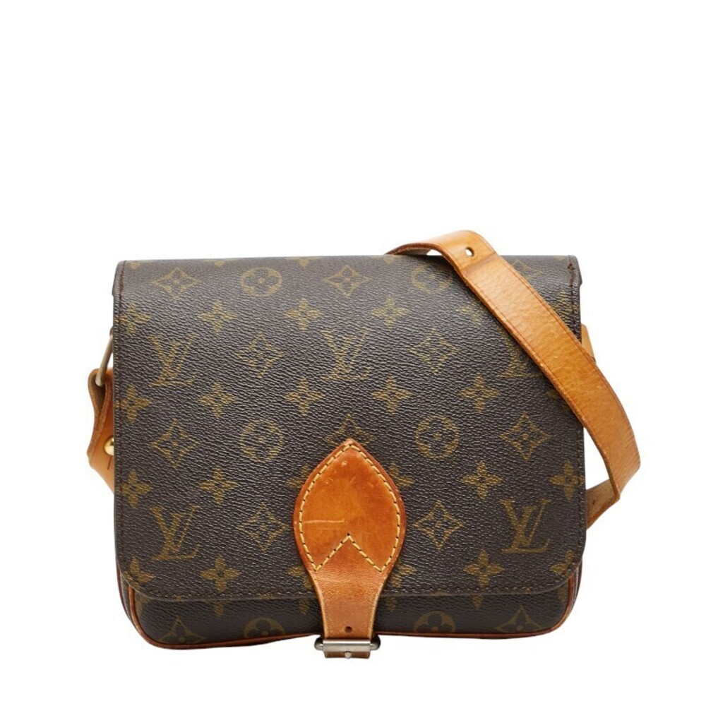 Louis Vuitton Monogram Cartouchiere Crossbody Bag Brown Leather